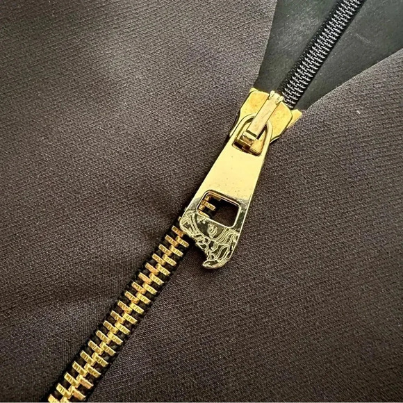 Versace Collection Black Front Zip V Neck Dress Size 12 - Picture 6 of 10